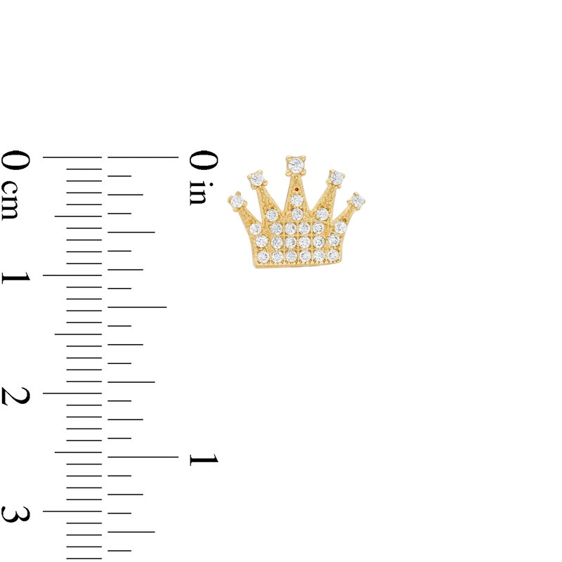 Main Image 2 of Cubic Zirconia Crown Stud Earrings in 10K Gold