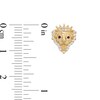 Thumbnail Image 1 of Cubic Zirconia Lion Head with Crown Stud Earrings in 10K Gold