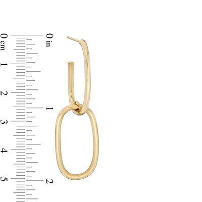 Made in Italy Oval Link Double Drop Earrings in 10K Gold