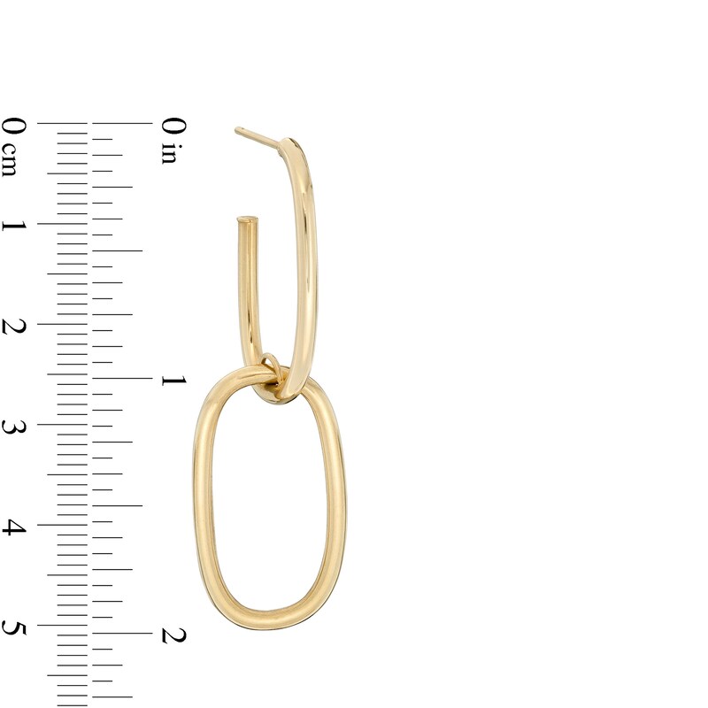 Made in Italy Oval Link Double Drop Earrings in 10K Gold