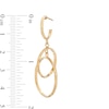 Thumbnail Image 2 of Made in Italy Interlocking Circles Chain Dangle Drop Earrings in 10K Gold