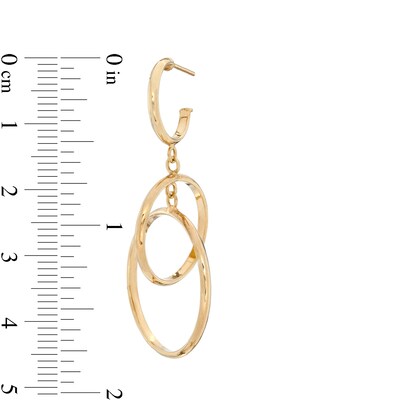 Made in Italy Interlocking Circles Chain Dangle Drop Earrings in 10K Gold