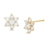 Thumbnail Image 0 of Cubic Zirconia Flower Stud Earrings in 10K Gold