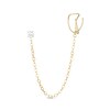 Thumbnail Image 1 of 4mm Cubic Zirconia Solitaire Stud with Orbit Cuff Chain Single Earring in 10K Gold