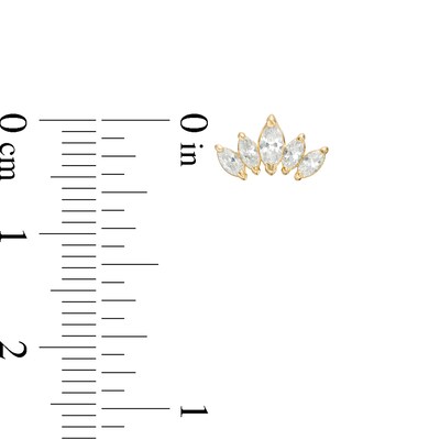 Marquise Cubic Zirconia Crawler Earrings in 10K Gold
