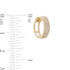 Thumbnail Image 2 of 1/8 CT. T.W. Diamond Triple Row Huggie Hoop Earrings in 10K Gold
