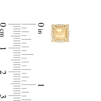 1/10 CT. T.W. Diamond Cushion Frame Puffed Stud Earrings in 10K Gold