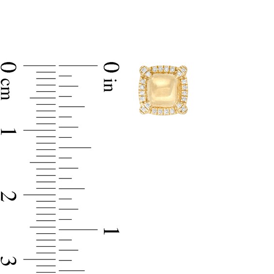 1/10 CT. T.W. Diamond Cushion Frame Puffed Stud Earrings in 10K Gold