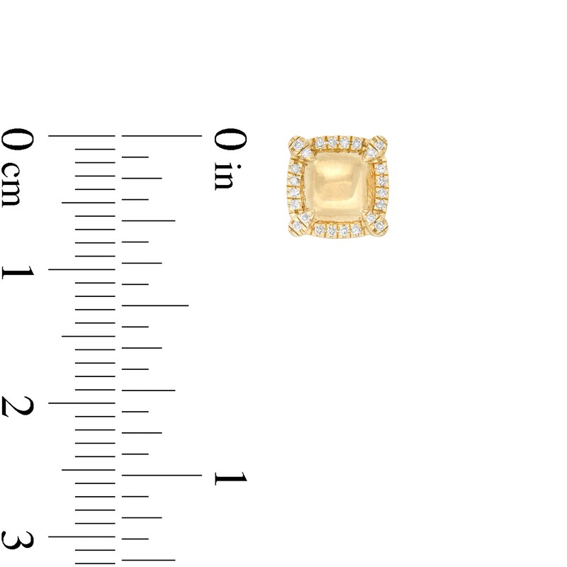 1/10 CT. T.W. Diamond Cushion Frame Puffed Stud Earrings in 10K Gold