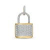 Thumbnail Image 1 of 1/10 CT. T.W. Diamond Lock Necklace Charm in 10K Gold
