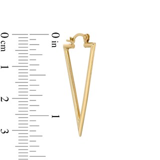 Triangle Tube Drop Earrings in 10K Gold