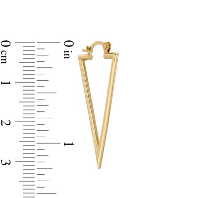 Triangle Tube Drop Earrings in 10K Gold