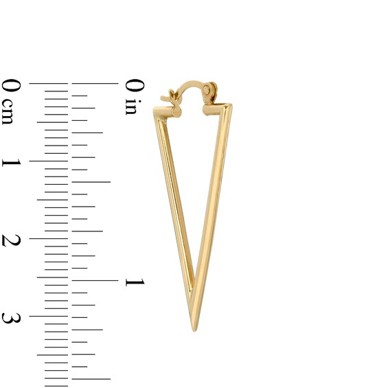 Triangle Tube Drop Earrings in 10K Gold