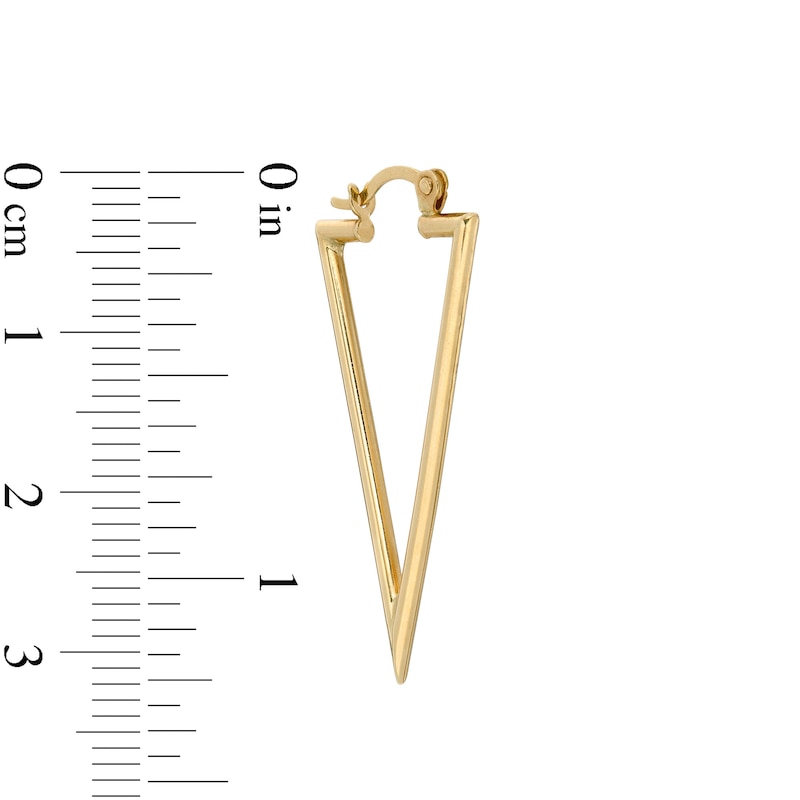 Triangle Tube Drop Earrings in 10K Gold
