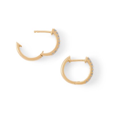 1/ CT. T.W. Diamond Three Row Huggie Hoop Earrings in 10K Gold