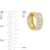 Thumbnail Image 2 of 1 CT. T.W. Diamond Three Row Huggie Hoop Earrings in 10K Gold