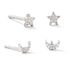 Thumbnail Image 0 of 1/20 CT. T.W. Diamond Star and Moon Stud Earrings Two Piece Set in Sterling Silver