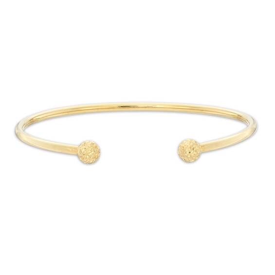 Diamond-Cut Ball Ends Cuff in 10K Gold Bonded Sterling Silver