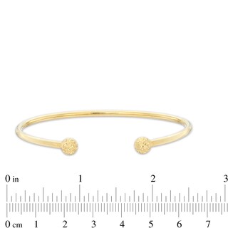 Diamond-Cut Ball Ends Cuff in 10K Gold Bonded Sterling Silver