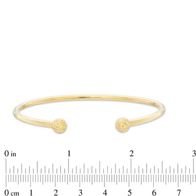 Diamond-Cut Ball Ends Cuff in 10K Gold Bonded Sterling Silver
