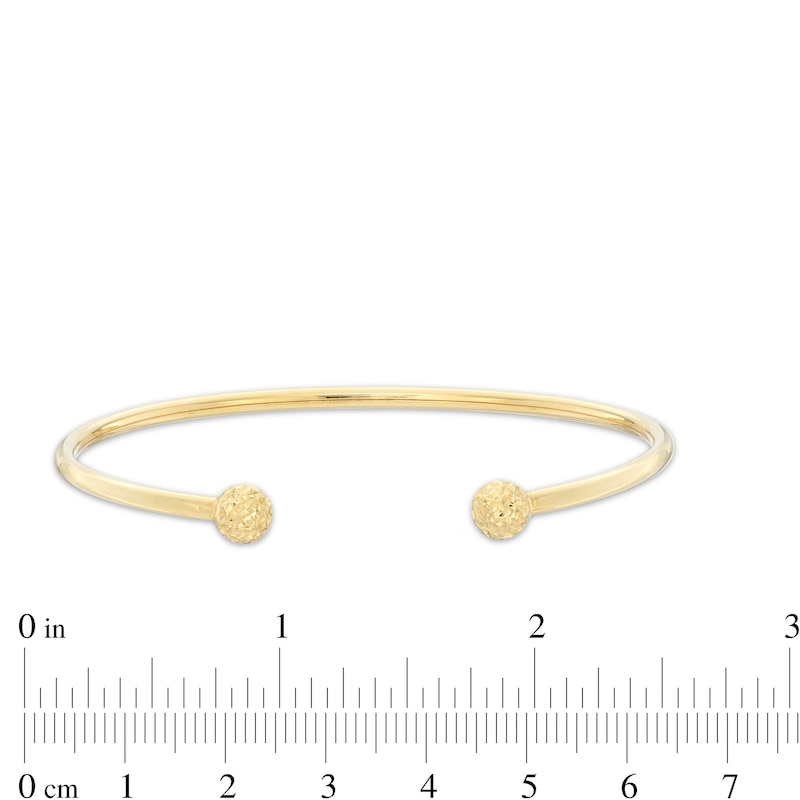 Main Image 2 of Diamond-Cut Ball Ends Cuff in 10K Gold Bonded Sterling Silver