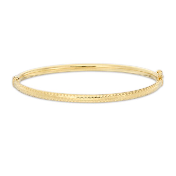 Diamond-Cut Bangle in 10K Gold Bonded Sterling Silver