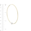 Thumbnail Image 1 of Cubic Zirconia Bead Continuous 60mm Tube Hoop Earrings in 10K Gold