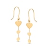 Thumbnail Image 1 of Triple Heart Disc Drop Earrings in 10K Gold