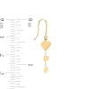 Thumbnail Image 2 of Triple Heart Disc Drop Earrings in 10K Gold