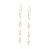 Thumbnail Image 1 of "LOVE" Letter Charm Chain Drop Earrings in 10K Gold