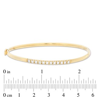 Cubic Zirconia Bar Bangle in 10K Gold Bonded Sterling Silver