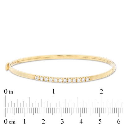 Cubic Zirconia Bar Bangle in 10K Gold Bonded Sterling Silver