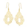 Diamond-Cut Floral Lattice Moroccan Drop Earrings in 10K Gold