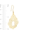 Diamond-Cut Floral Lattice Moroccan Drop Earrings in 10K Gold