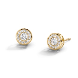3mm Cubic Zirconia Frame Stud Earrings in 10K Gold