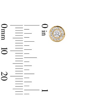 3mm Cubic Zirconia Frame Stud Earrings in 10K Gold
