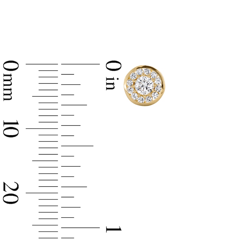 Main Image 5 of 3mm Cubic Zirconia Frame Stud Earrings in 10K Gold