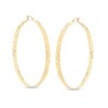 Thumbnail Image 1 of 60mm Diamond-Cut Inside-Out Flat Hoop Earrings in 10K Gold Bonded Sterling Silver