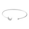 Thumbnail Image 1 of Sterling Silver 1/10 CT. T.W. Diamond Moon and Star Cuff Bracelet - 7"