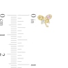 Thumbnail Image 2 of Child's Multi-Color Cubic Zirconia Dragonfly Stud Earrings in 10K Gold