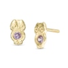Thumbnail Image 1 of Child's Purple Cubic Zirconia Owl Stud Earrings in 10K Gold