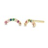 Thumbnail Image 1 of Child's Multi-Color Cubic Zirconia Seven Stone Curve Stud Earrings in 10K Gold