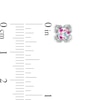 Child's Simulated Blue, Pink and Purple Crystal Cluster Flower Stud Earrings in Sterling Silver