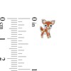 Child's Enamel Fawn, Raccoon and Fox Stud Earrings Three Piece Set in Sterling Silver