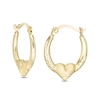 Thumbnail Image 0 of Child's Diamond-Cut Heart Hoop Earrings in 10K Stamp Hollow Gold