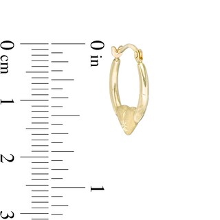 Child's Diamond-Cut Heart Hoop Earrings in 10K Stamp Hollow Gold