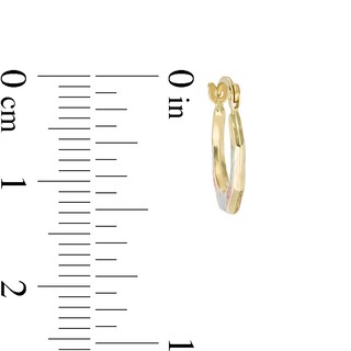 Child's "XO" Geometric Hoop Earrings in 10K Stamp Hollow Tri-Tone Gold