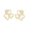 Child's Cubic Zirconia Clover Stud Earrings in 10K Gold