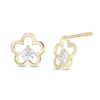 Child's Cubic Zirconia Flower Stud Earrings in 10K Gold