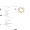 Child's Heart-Shaped Pink and White Cubic Zirconia Heart Wreath Stud Earrings in 10K Gold